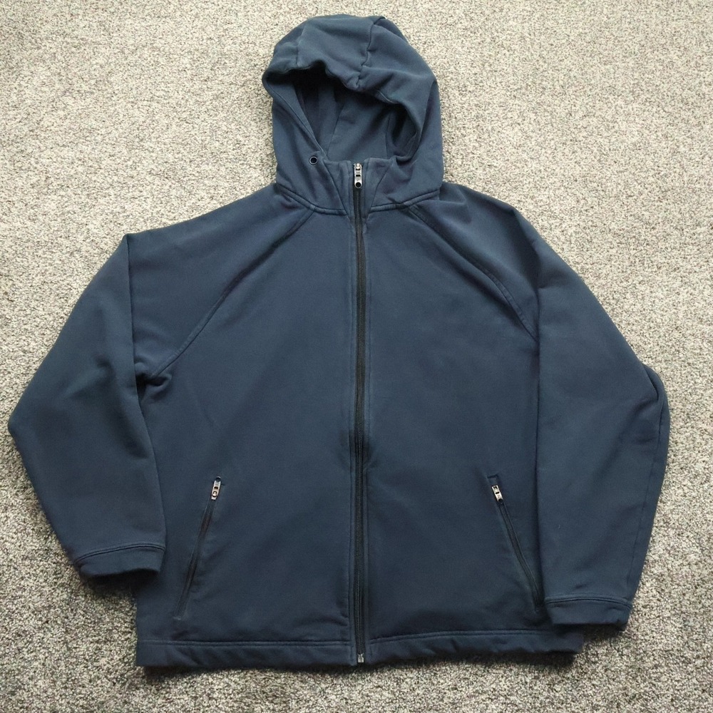 Public Rec jacket mens L Hoodie Navy Blue Full Zip pocket hood